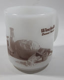 Vintage Glasbake Winchell's Donut House 3 1/2" Tall Milk Glass Coffee Mug Cup