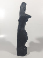 Vintage 1977 Coco Joe's Hawaii Hula Girl Dreams 8 1/4" Tall Carved Lava Rock Figurine Sculpture