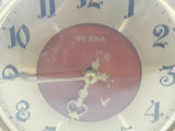 Vintage Vesna Soviet Union USSR Russian 15 3/4" Wide Wood Cased Key Wind Mantle Clock Needs Repair