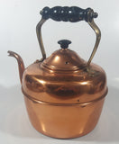 Vintage Goose Neck Copper Tea Pot Kettle with Black Wood Handle Made in England