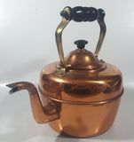 Vintage Goose Neck Copper Tea Pot Kettle with Black Wood Handle Made in England