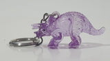 Translucent Purple Triceratops Dinosaur Miniature 1 1/8" x 2 1/4" Key Chain