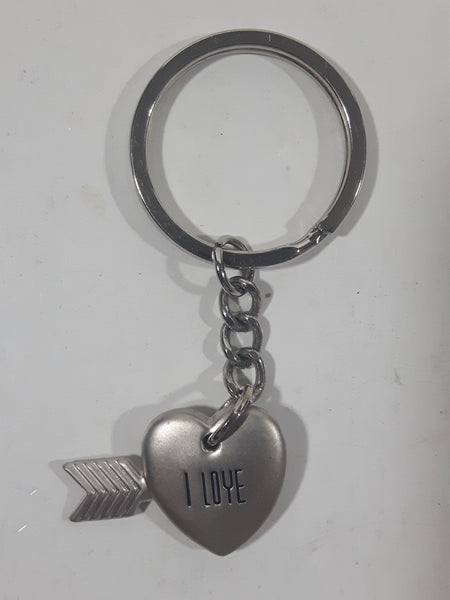 I Love Heart Shape with Arrow Metal Key Chain