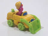 1997 Tyco Matchbox Sesame Street Animal Bull Dozer Front End Loader Yellow 3 1/4" Long Toy Vehicle