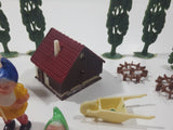 Snow White And The Seven Dwarfs Village Plastic Toy Characters with Trees, Building and Accessories Made in Hong Kong