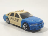 Unknown Brand Police Cruiser Cops Blue and White Plastic Die Cast Toy Car Vehicle