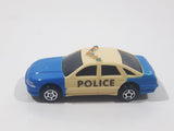 Unknown Brand Police Cruiser Cops Blue and White Plastic Die Cast Toy Car Vehicle