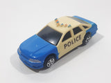 Unknown Brand Police Cruiser Cops Blue and White Plastic Die Cast Toy Car Vehicle