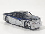 Maisto G Ridez 2004 Chevrolet Silverado SS Low Rider White and Dark Blue Die Cast Toy Car Vehicle with Rubber Tires