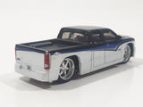 Maisto G Ridez 2004 Chevrolet Silverado SS Low Rider White and Dark Blue Die Cast Toy Car Vehicle with Rubber Tires