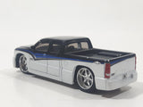 Maisto G Ridez 2004 Chevrolet Silverado SS Low Rider White and Dark Blue Die Cast Toy Car Vehicle with Rubber Tires