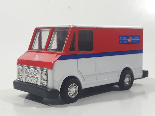 Canada Post Mail and Parcel Delivery Van Truck White and Red Pull Back Die Cast Toy Car Vehicle