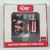 Coca Cola Mini Blown Glass Collection Can and Snowman with Cup Christmas Tree Ornament New in Box