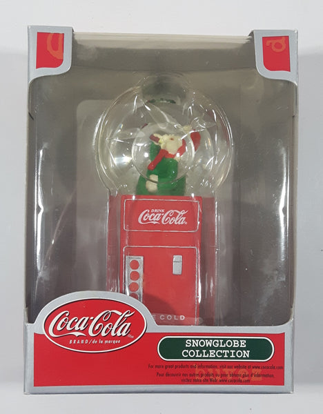 Coca Cola Snowglobe Collection Snowman Globe on Red Vending Machine Christmas Tree Ornament New in Box