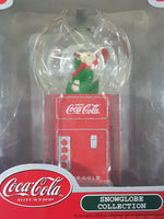 Coca Cola Snowglobe Collection Snowman Globe on Red Vending Machine Christmas Tree Ornament New in Box