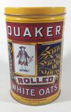 1992 The Quaker Oats Company Quaker Tolled White Oats Replica 1896 Label 8" Tall Tin Metal Canister