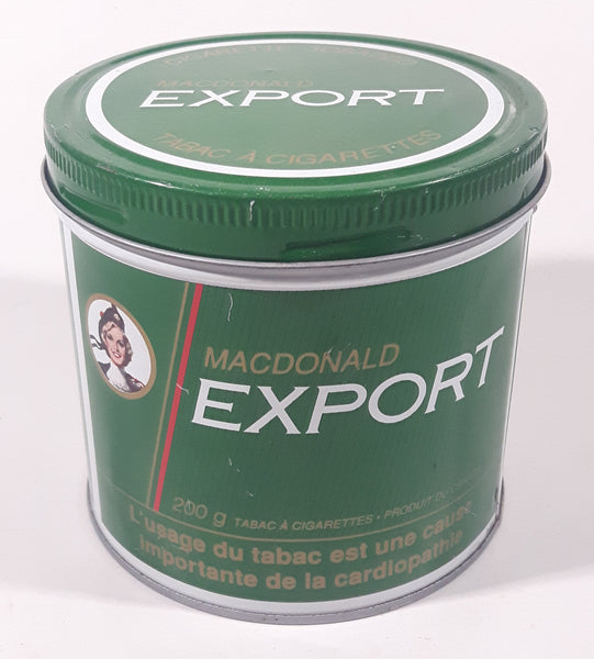 Vintage Macdonald's Export Finest Virginia Cigarette Tobacco Green Tin Metal Can