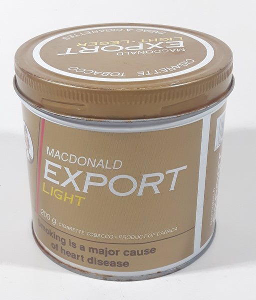 Vintage Macdonald's Export Light Cigarette Tobacco Gold Tin Metal Can