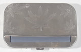 Vintage Marijuana Leaf Engraved Metal Cigarette Joint Maker Machine Case