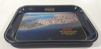 Vintage 1980 60th Anniversary of Coca-Cola in Vancouver 1920-1980 Aerial Shot of Downtown Vancouver and Part of Stanley Park Official Blue Metal Beverage Tray