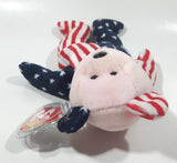 1999 Ty Beanie Babies Spangled The Bear Pink Plush Stuffed Animal Toy New with Tags