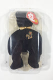 1999 Ty Teenie Beanie Babies The End Black Teddy Bear 5" Tall Plush Stuffed Animal Toy New with Tags
