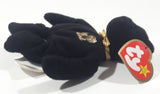 1999 Ty Teenie Beanie Babies The End Black Teddy Bear 5" Tall Plush Stuffed Animal Toy New with Tags