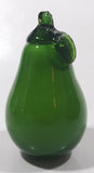 Vintage Art Glass Fruit Green Pear 4 1/2" Tall Ornament