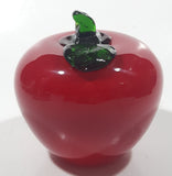 Vintage Art Glass Fruit Red Apple 3 1/2" Tall Ornament