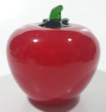 Vintage Art Glass Fruit Red Apple 3 1/2" Tall Ornament