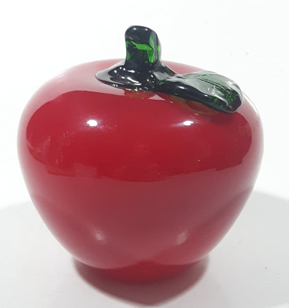 Vintage Art Glass Fruit Red Apple 3 1/2" Tall Ornament