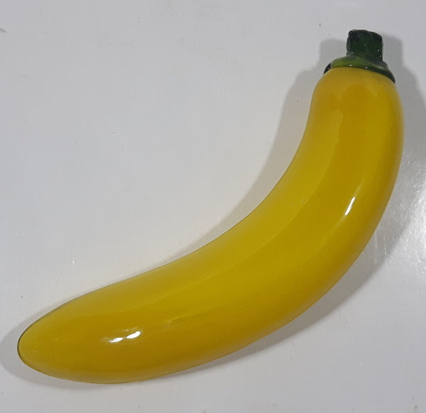 Vintage Art Glass Fruit Yellow Banana 7 1/2" Long Ornament