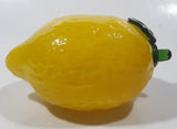 Vintage Art Glass Fruit Yellow Lemon 5" Tall Ornament