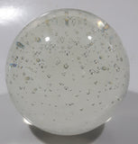 Vintage Clear Sphere with Bubbles 3 1/2" Wide Long Art Glass Paperweight Ornament