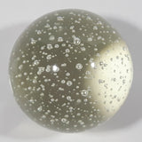 Vintage Clear Sphere with Bubbles 3 1/2" Wide Long Art Glass Paperweight Ornament