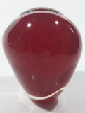 Vintage Heart Shaped Red and Clear 4" Tall Art Glass Paperweight Ornament