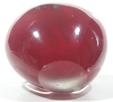 Vintage Heart Shaped Red and Clear 4" Tall Art Glass Paperweight Ornament
