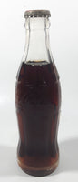 Vintage Coca-Cola 7 3/4" Tall 6oz Embossed Clear Glass Soda Pop Bottle Full Unopened
