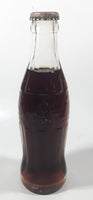 Vintage Coca-Cola 7 3/4" Tall 6oz Embossed Clear Glass Soda Pop Bottle Full Unopened