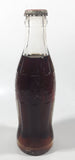 Vintage Coca-Cola 7 3/4" Tall 6oz Embossed Clear Glass Soda Pop Bottle Full Unopened