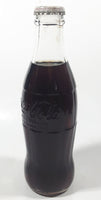 Vintage Coca-Cola 7 3/4" Tall 6oz Embossed Clear Glass Soda Pop Bottle Full Unopened