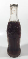 Vintage Coca-Cola 7 3/4" Tall 6oz Embossed Clear Glass Soda Pop Bottle Full Unopened