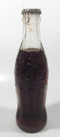 Vintage Coca-Cola 7 3/4" Tall 6oz Embossed Clear Glass Soda Pop Bottle Full Unopened