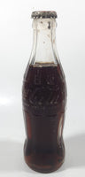Vintage Coca-Cola 7 3/4" Tall 6oz Embossed Clear Glass Soda Pop Bottle Full Unopened