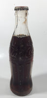 Vintage Coca-Cola 7 3/4" Tall 6oz Embossed Clear Glass Soda Pop Bottle Full Unopened