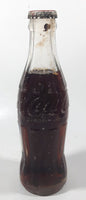 Vintage Coca-Cola 7 3/4" Tall 6oz Embossed Clear Glass Soda Pop Bottle Full Unopened