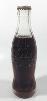 Vintage Coca-Cola 7 3/4" Tall 6oz Embossed Clear Glass Soda Pop Bottle Full Unopened