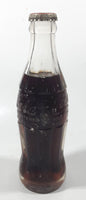 Vintage Coca-Cola 7 3/4" Tall 6oz Embossed Clear Glass Soda Pop Bottle Full Unopened