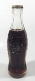 Vintage Coca-Cola 7 3/4" Tall 6oz Embossed Clear Glass Soda Pop Bottle Full Unopened