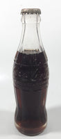 Vintage Coca-Cola 7 3/4" Tall 6oz Embossed Clear Glass Soda Pop Bottle Full Unopened